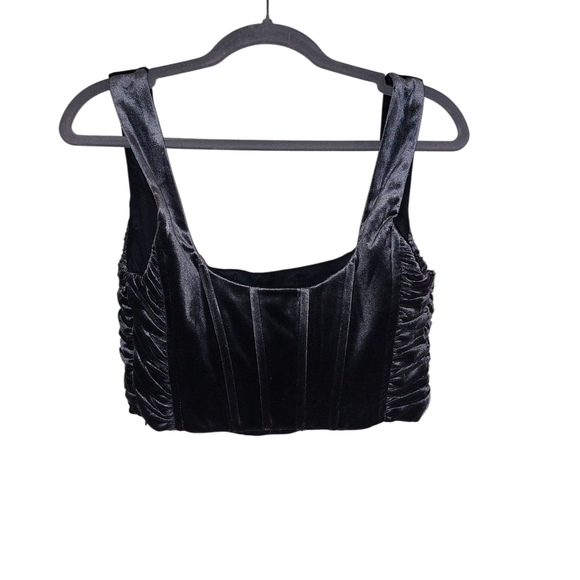 Zara Velvet Bustier Ruched Tank Top - Picture 4 of 4